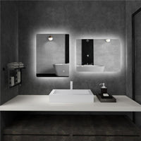 SPECCHIO BAGNO CON LUCI LED REGOLABILI INTERRUTTORI TOUCH E FUNZIONE ANTIAPPANNAMENTO 70X50 CM