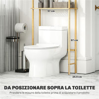 MOBILE SOPRA WC A 3 RIPIANI A DOGHE SALVASPAZIO IN BAMBÙ 63.5X25.5X181 CM COLOR LEGNO
