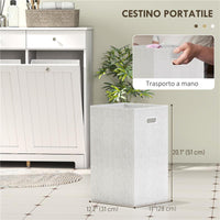 MOBILE BAGNO CON 2 CESTE PORTABIANCHERIA RIMOVIBILI 2 CASSETTI E 2 ANTE A RIBALTA 78X38X90 CM BIANCO
