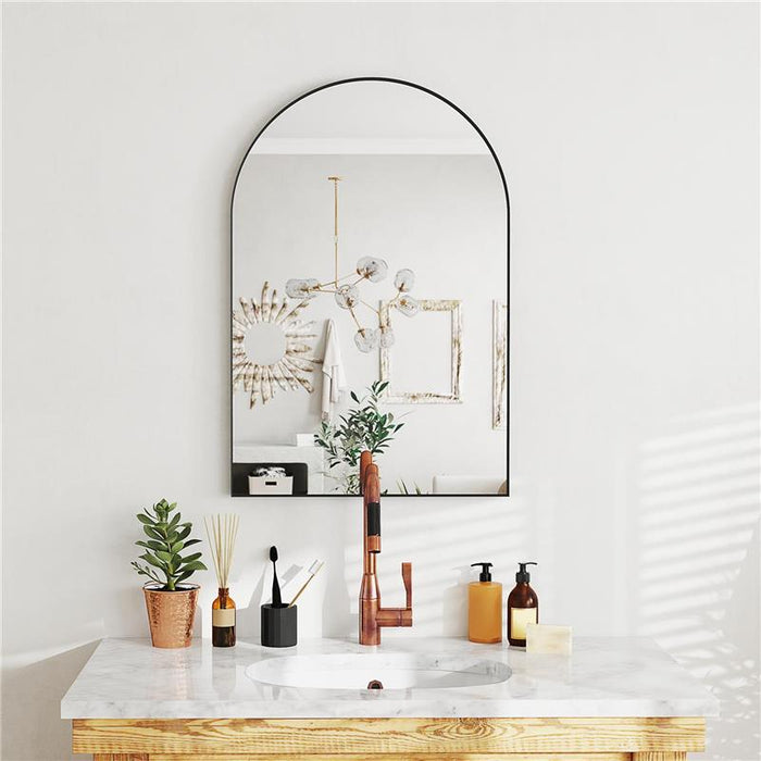 SPECCHIO DA BAGNO AD ARCO IN LEGA DI ALLUMINIO E VETRO 60X90 CM PER CAMERA E SOGGIORNO NERO