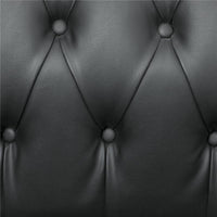 POLTRONA DA SALOTTO STILE CHESTERFIELD IN FINTA PELLE PU CON GAMBE IN LEGNO NERO