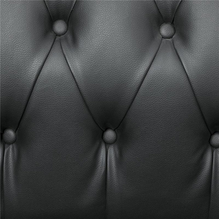 POLTRONA DA SALOTTO STILE CHESTERFIELD IN FINTA PELLE PU CON GAMBE IN LEGNO NERO