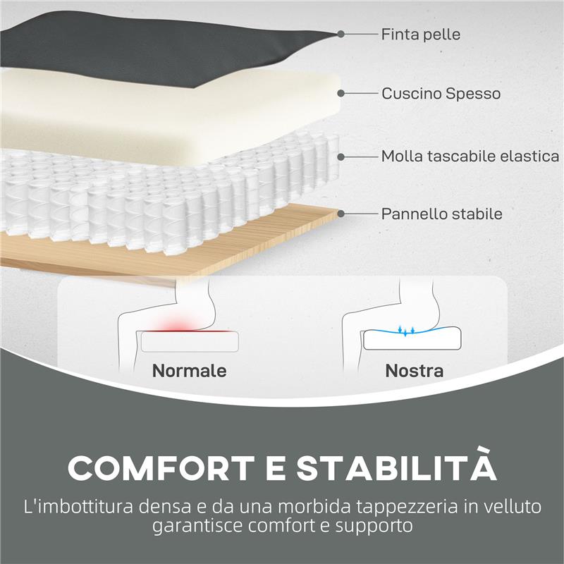 POLTRONA DA SALOTTO STILE CHESTERFIELD IN FINTA PELLE PU CON GAMBE IN LEGNO NERO