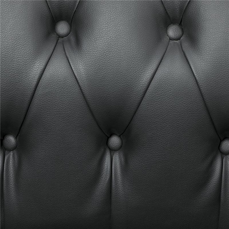 POLTRONA DA SALOTTO STILE CHESTERFIELD IN FINTA PELLE PU CON GAMBE IN LEGNO NERO