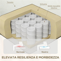 POLTRONA RECLINABILE MANUALMENTE A 60° EXTRA IMBOTTITA IN TESSUTO CON POGGIAPIEDI CREMA