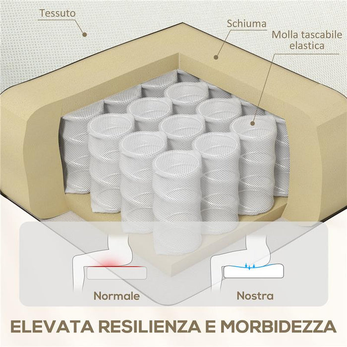 POLTRONA RECLINABILE MANUALMENTE A 60° EXTRA IMBOTTITA IN TESSUTO CON POGGIAPIEDI CREMA