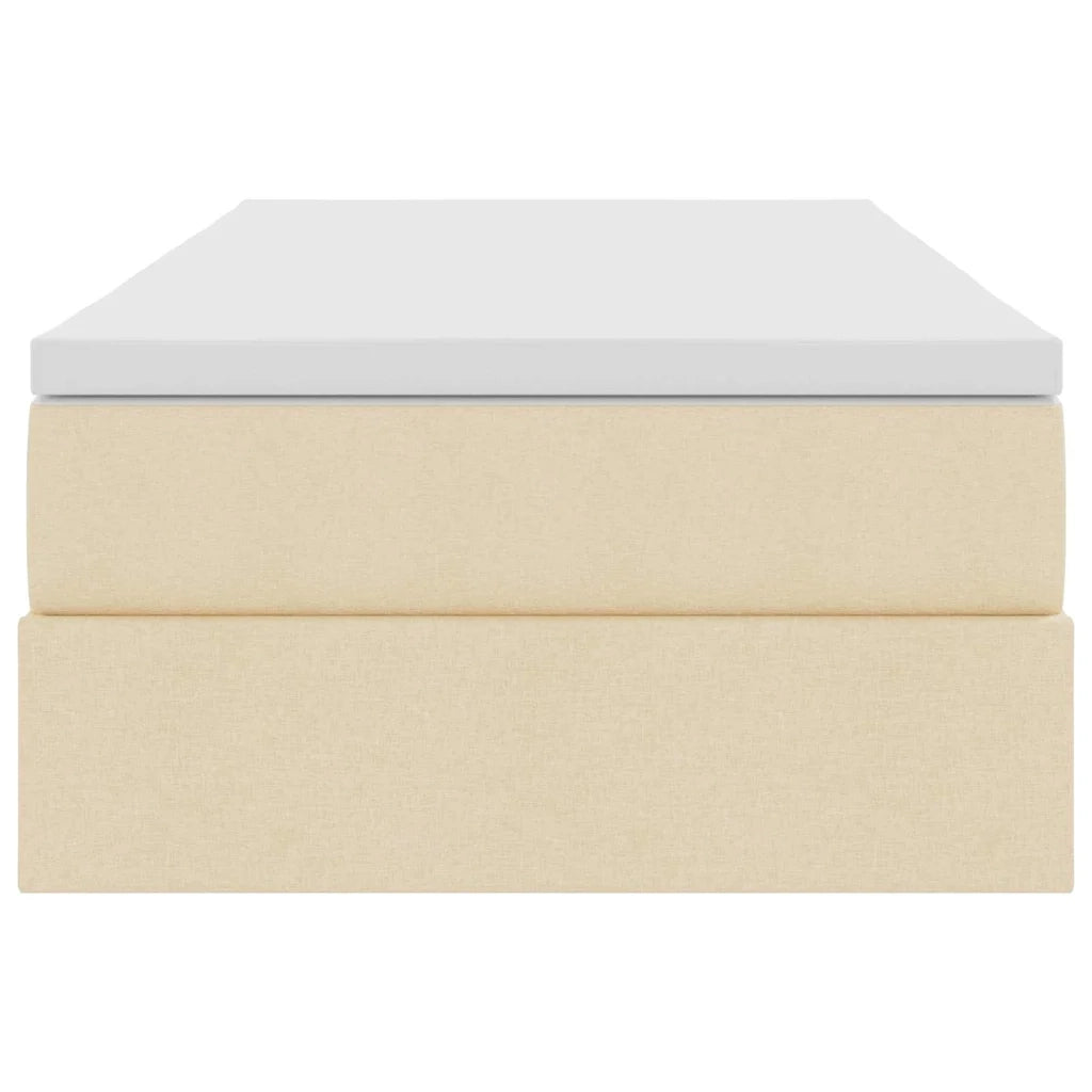 Letto con contenitore e materasso Crema 90 x 200 cm Poliestere