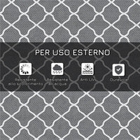 TAPPETO PER ESTERNO PIEGHEVOLE E REVERSIBILE CON BORSA DI TRASPORTO 182X274 CM GRIGIO CHIARO