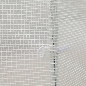 SERRA A TUNNEL CON 4 FINESTRELLE E INGRESSO A ZIP IN ACCIAIO ZINCATO E PE 3X2X1.9 M BIANCO