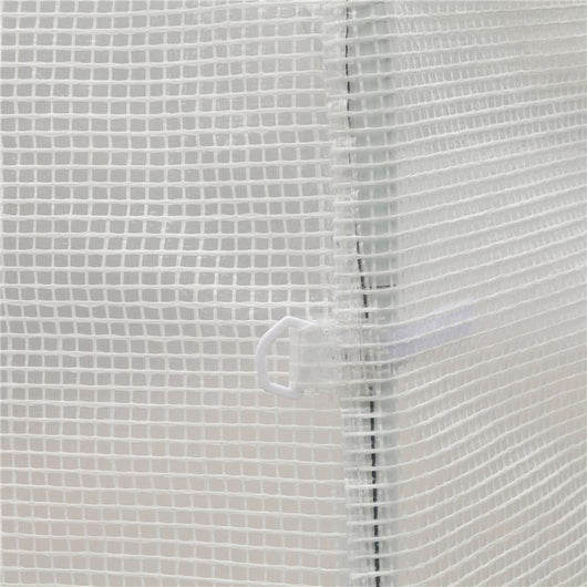 SERRA A TUNNEL CON 4 FINESTRELLE E INGRESSO A ZIP IN ACCIAIO ZINCATO E PE 3X2X1.9 M BIANCO