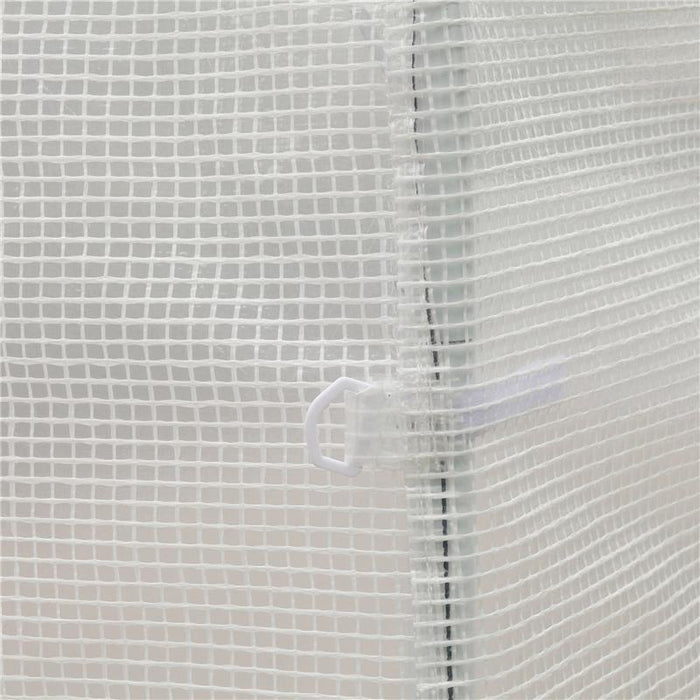 SERRA A TUNNEL CON 4 FINESTRELLE E INGRESSO A ZIP IN ACCIAIO ZINCATO E PE 3X2X1.9 M BIANCO