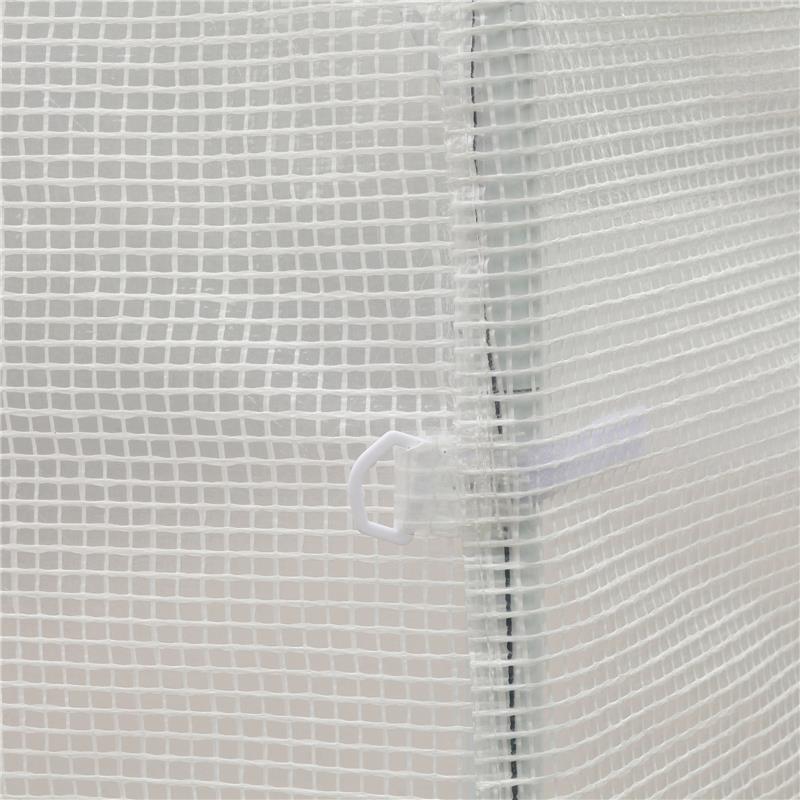 SERRA A TUNNEL CON 4 FINESTRELLE E INGRESSO A ZIP IN ACCIAIO ZINCATO E PE 3X2X1.9 M BIANCO