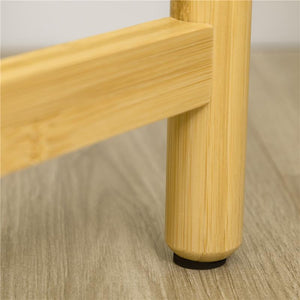 PORTA PIANTE DA INTERNO ED ESTERNO 4 RIPIANI A VASSOIO E STRUTTURA IN BAMBÙ 28X28X80 CM BIANCO