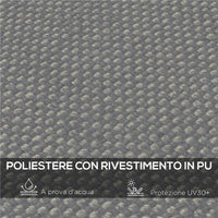 TELO DI RICAMBIO PER PERGOLA DA GIARDINO 3X3 M CON 16 FORI DI DRENAGGIO 297X297 CM GRIGIO