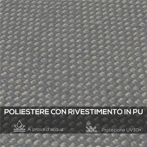 TELO DI RICAMBIO PER PERGOLA DA GIARDINO 3X3 M CON 16 FORI DI DRENAGGIO 297X297 CM GRIGIO