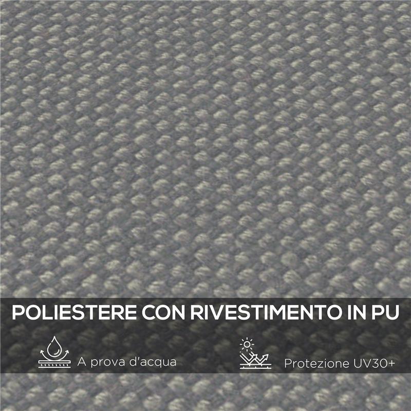 TELO DI RICAMBIO PER PERGOLA DA GIARDINO 3X3 M CON 16 FORI DI DRENAGGIO 297X297 CM GRIGIO