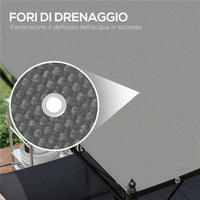 TELO DI RICAMBIO PER PERGOLA DA GIARDINO 3X3 M CON 16 FORI DI DRENAGGIO 297X297 CM GRIGIO