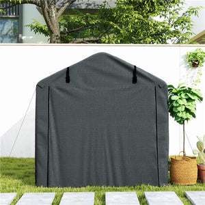 TENDA GARAGE CON INGRESSO AVVOLGIBILE CORDE E PICCHETTI, IN METALLO ZINCATO E PE 220X157X165 CM GRIGIO SCURO