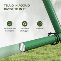 SUPPORTO PER POMODORI A FORMA DI A A LIVELLI REGOLABILI CON RETE IN ACCIAIO PE E PP 101X133X227 CM VERDE