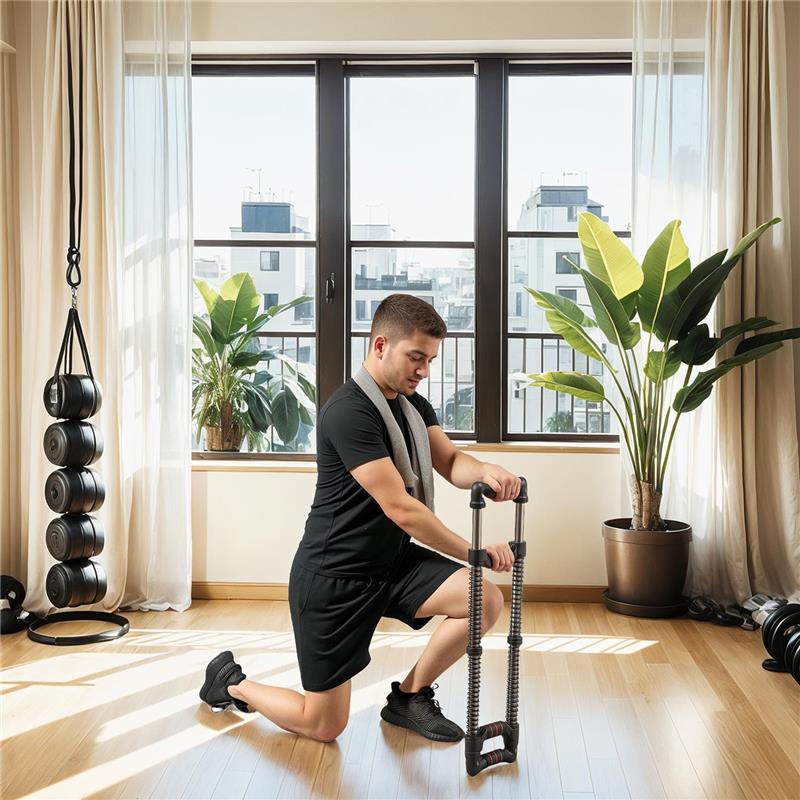 POWER TWISTER A 4 MOLLE CON RESISTENZA DA 10 A 80 KG IN ACCIAIO INOX 80X22X5 CM NERO