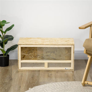 TERRARIO PER RETTILI IN LEGNO CON PORTE IN VETRO SCORREVOLI E PANNELLI IN RETE 60X29.5X29.5 CM