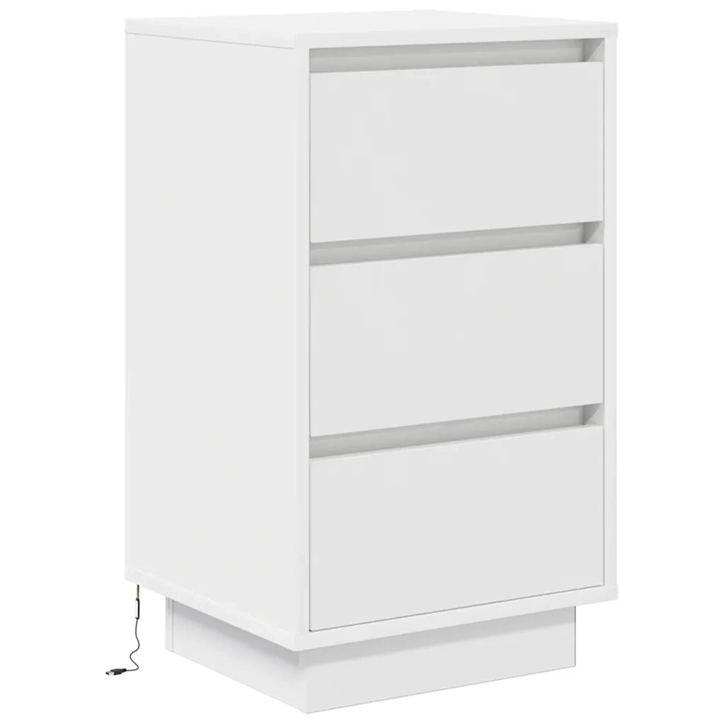 vidaXL Comodini con Luci LED Bianco 38x34x65 cm
