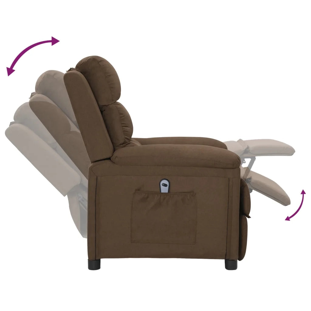 Poltrona Elettrica Reclinabile Marrone in Tessuto cod mxl 32726