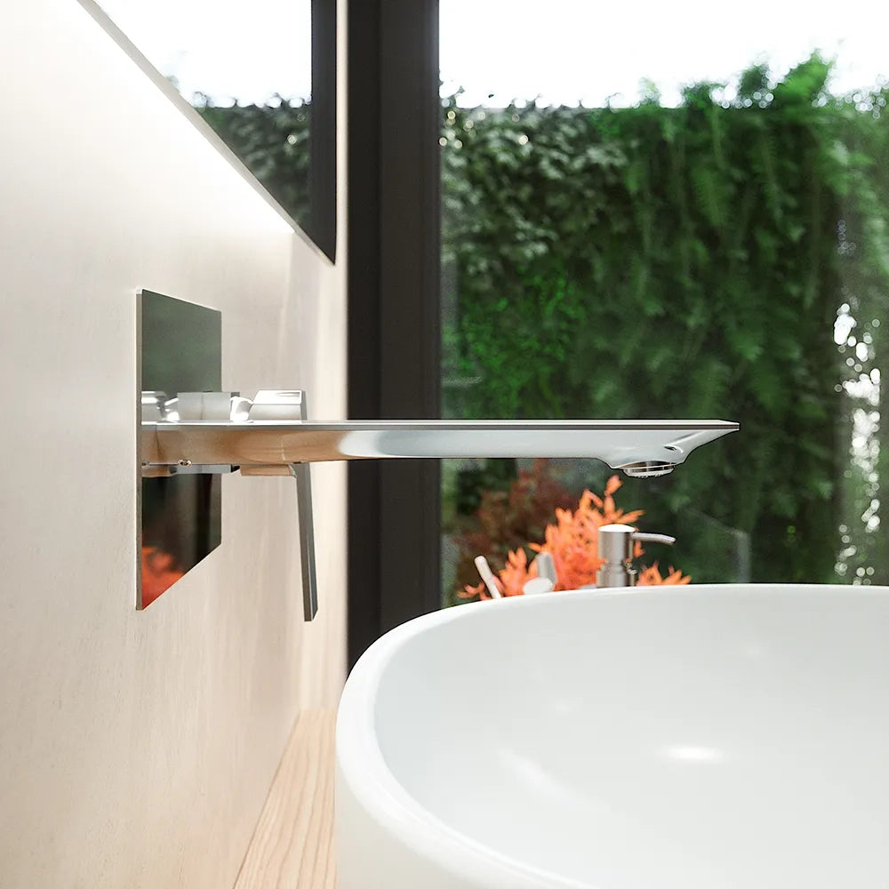 Coppia miscelatori lavabo ad incasso bidet senza scarico cromato | Ingrid