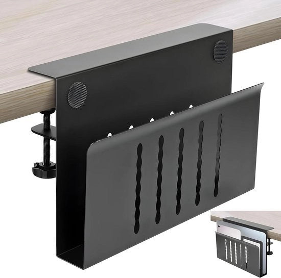 Supporto Verticale per Laptop in Acciaio Compatibile con MacBook Pro/Air Notebooks iPad - Facile da Installare Supporto per Laptop in Acciaio Nero