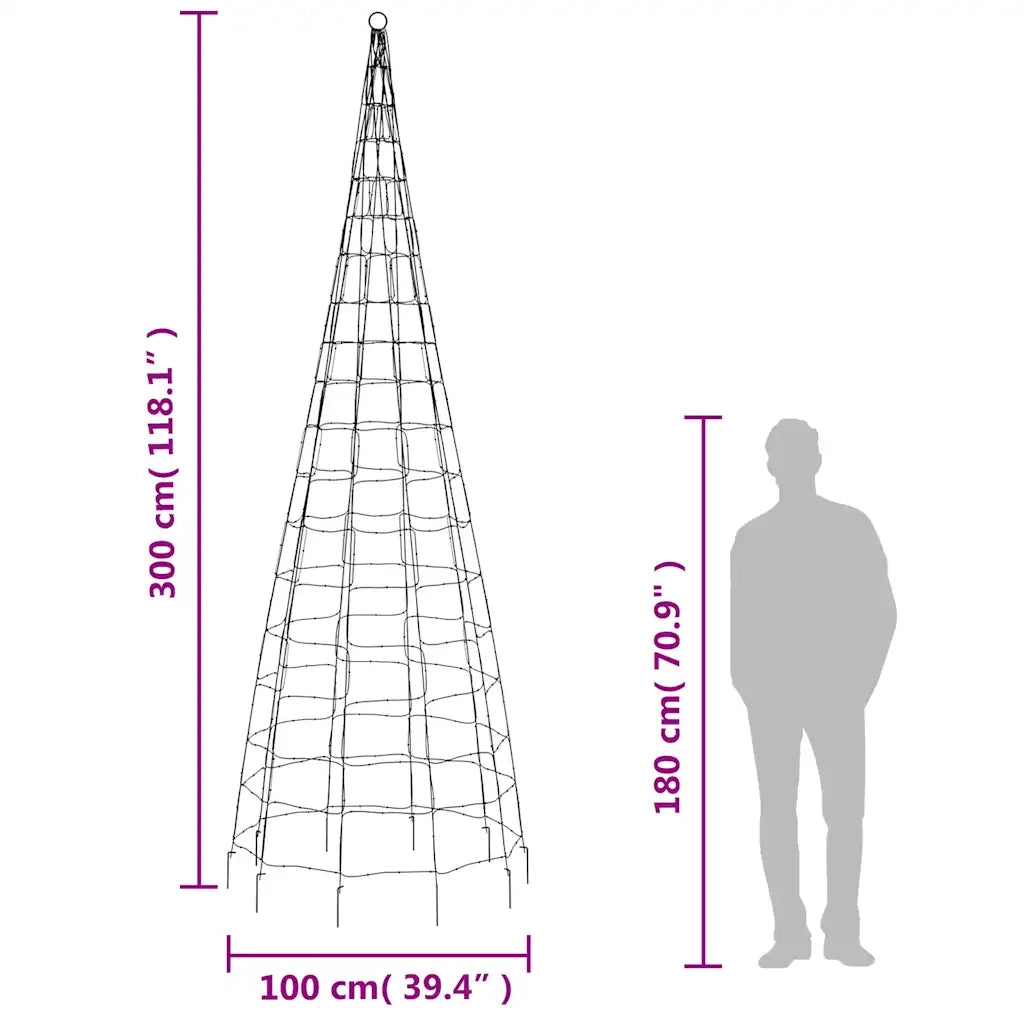 Albero di Natale a LED 550 LED Colorato 300 cm 358114