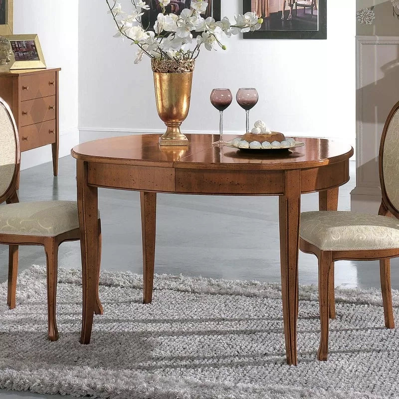 Tavolo ovale allungabile classico legno bassano 115x95x78 - Mobili 2G