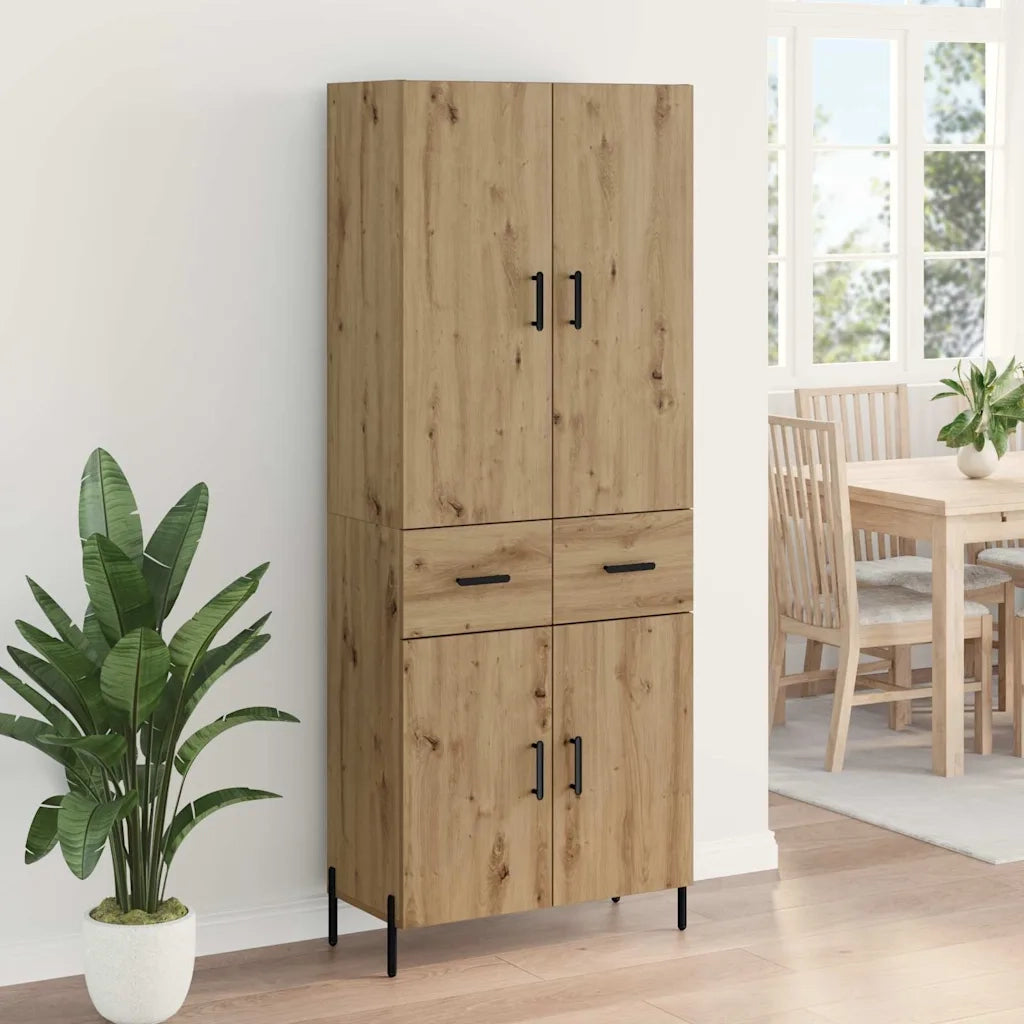 Credenza | Madia | Buffet da pranzo | Armadio da pranzo con cassetto Rovere artigianale 69,5 x 34 x 180 cm