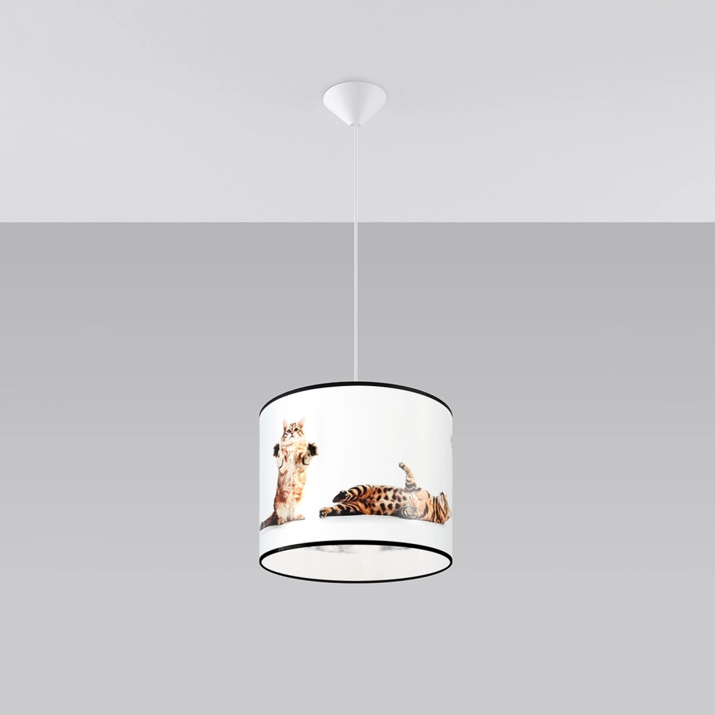 Lampada sospensione bambini gatti Ø30 E27 15W Pure Lume