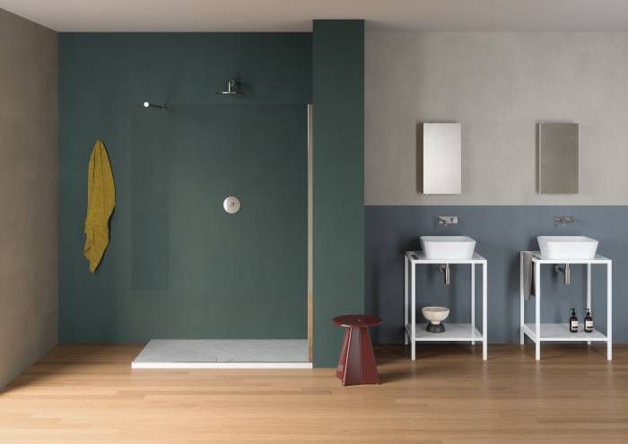 Piatto doccia Pietraceramica alto 4cm in colore Bianco - Ceramica Azzurra - Misura: 70x140 x H4 cm