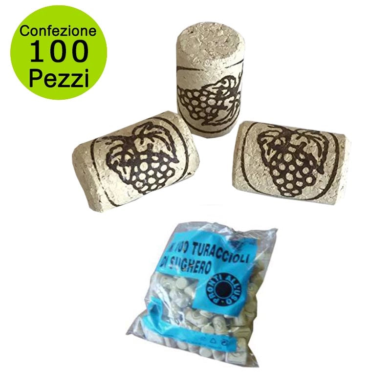 Tappo sughero agglomerato universale confezione da 100 pezzi
