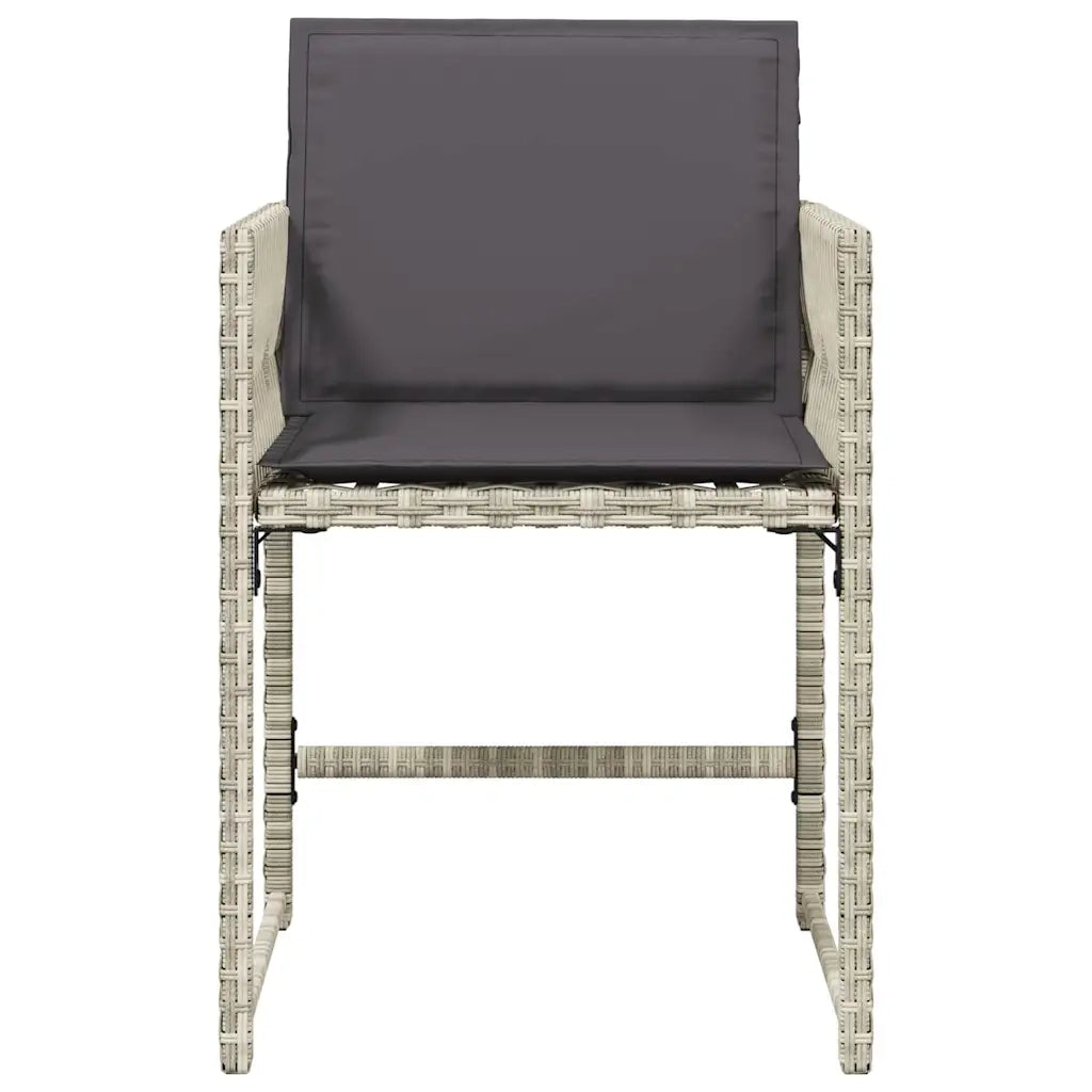 Sedie da Giardino con Cuscini 4 pz Grigio Chiaro in Polyrattan 365022