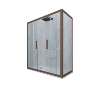 Box doccia 2 ante scorrevoli 75x150 CM H 200 Vetro Trasparente Profilo Chocolate mod. Glam Duo
