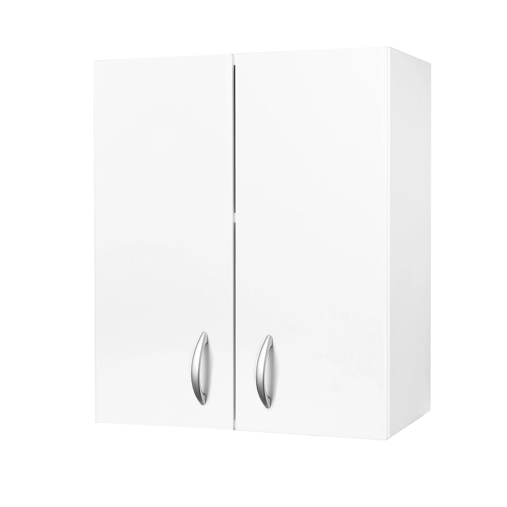 Pensile multiuso 60x32 in legno bianco con due ripiani Fedra