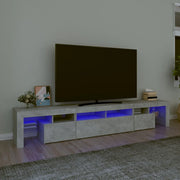 Mobile Porta TV con Luci LED Grigio Cemento 230x36,5x40 cm 3152789