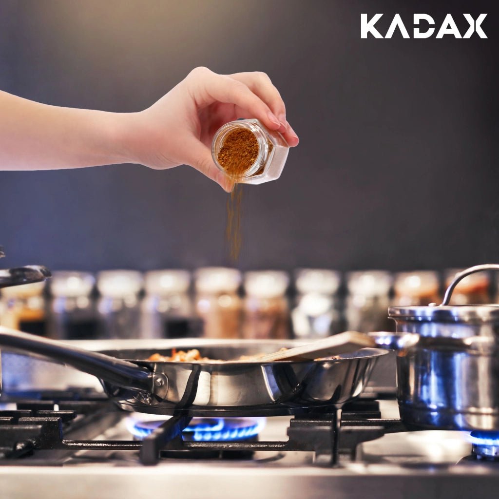 KADAX Contenitori per spezie, barattoli in vetro da 30 ml per spezie e miele, confezione da 6 pezzi