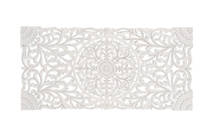 Testiera anticata bianca intagliata a mano