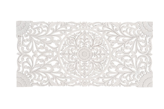 Testiera anticata bianca intagliata a mano