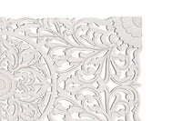 Testiera anticata bianca intagliata a mano