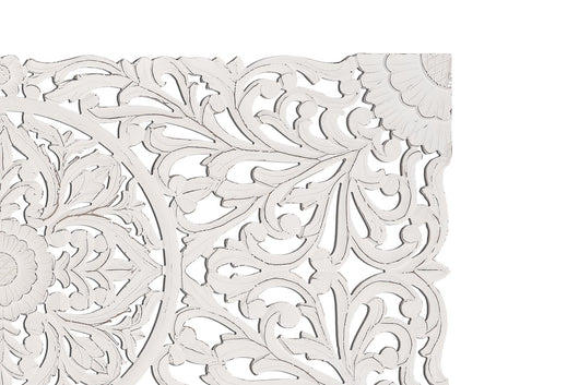 Testiera anticata bianca intagliata a mano