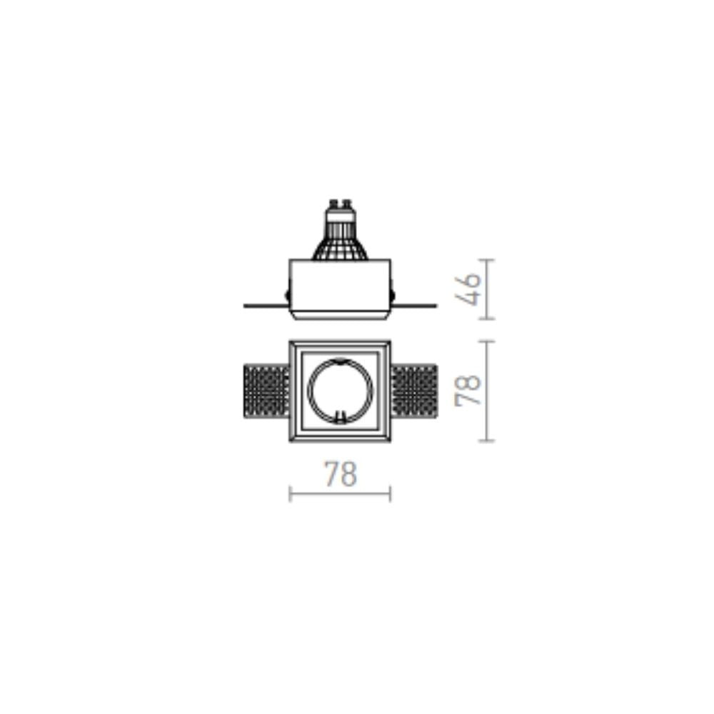 Faretto QUO SQ I da incasso gesso 230V GU10 35W