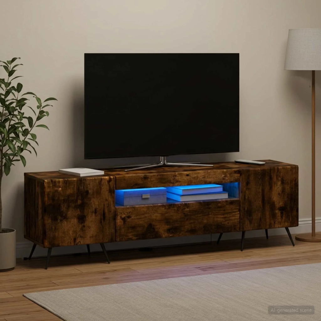 Mobile TV LED Rovere Fumo Legno ingegnerizzato 897570
