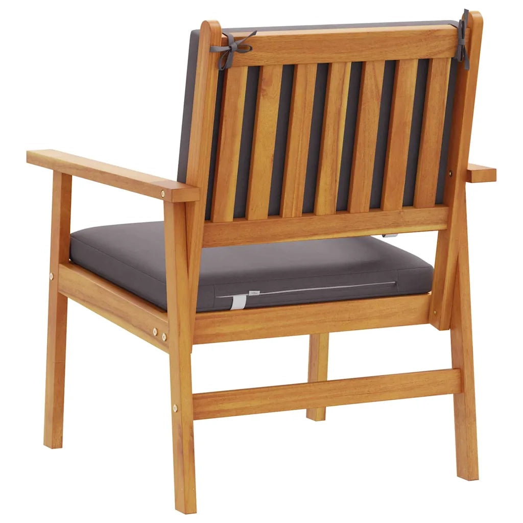 Sedia da Giardino 2 pcs Antracite Legno di Acacia Massello 4106580
