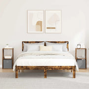 Comodino con cassetto 2 pcs Rovere fumé 30,5 x 27 x 59,5 cm