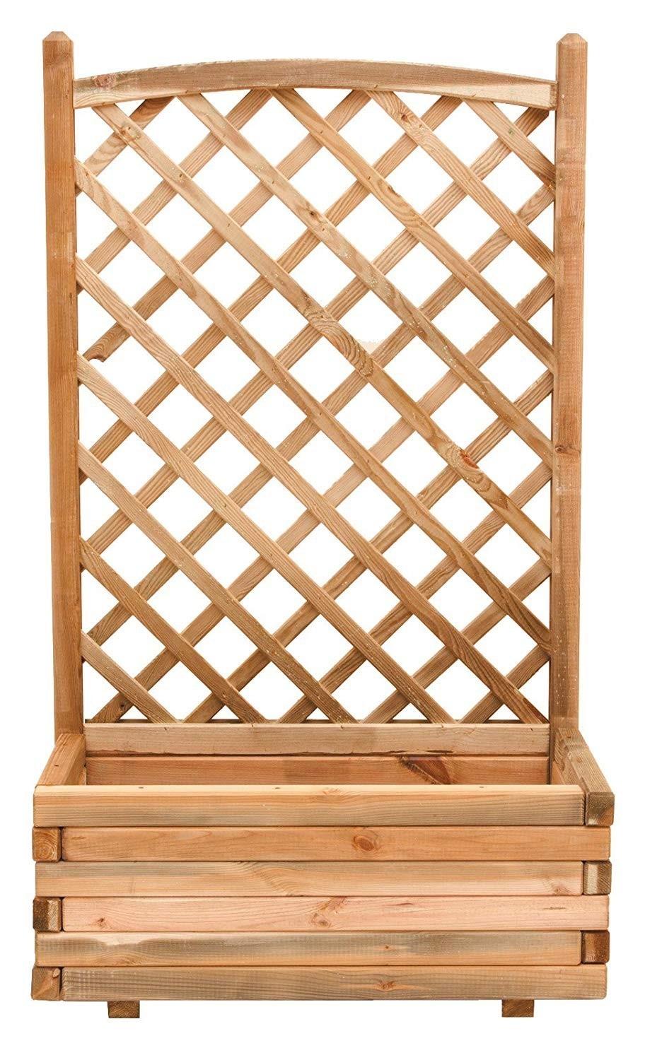 FIORIERA IN LEGNO CON GRIGLIATO SAGOMATO CM.40X80X180H