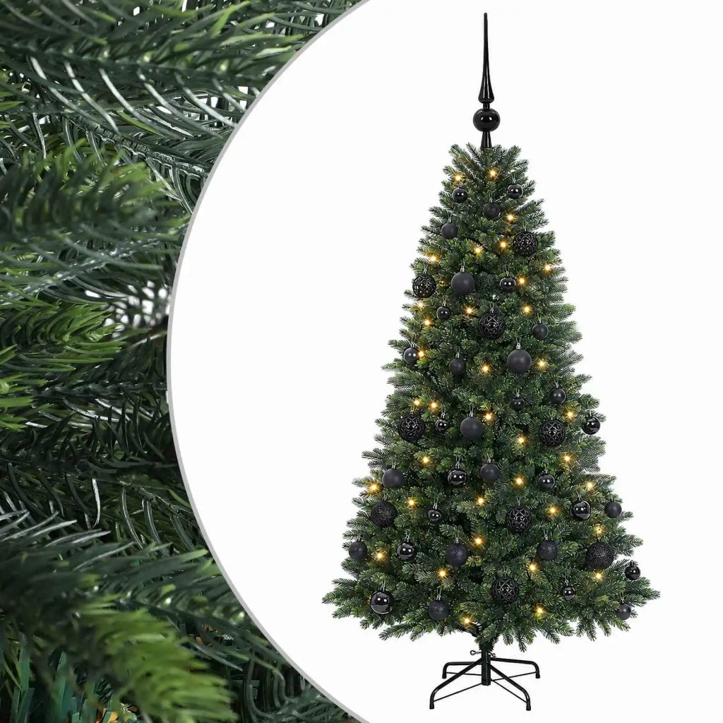 Albero di Natale Artificiale con Palline 150 cm 150 LED 3465596